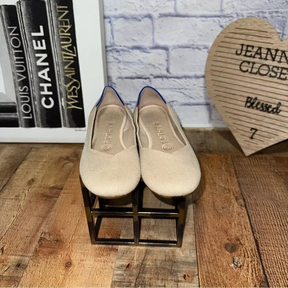 Rothy’s Retired Ecru Round Toe Fats Ballet Shoes Cream/tan  Size 6.5